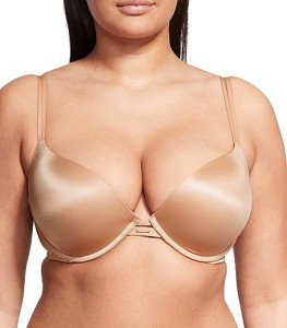 Victoria's Secret Push Up Bra, Adds One Cup Size, Padded, Plunge Neckline, Bras for Women, Very Sexy Collection, Beige (34D)