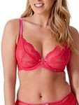 Gossard Women's Superboost Lace Non-Padded Plunge Bra, Red (Rose Red), 34DD