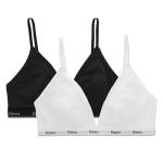 Hanes Women's Triangle Bralette 2-Pack, White/Black
