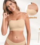 Comfortable Strapless Bra with Clear Straps