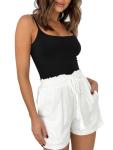 Reoria Women's Black Cami Thong Bodysuit