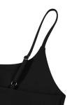 Reoria Women's Black Cami Thong Bodysuit