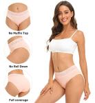 RHYFF Women's Soft Cotton Lace Hipster Panties 5-Pack