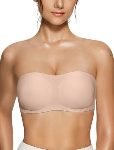 Vertvie Women's Strapless Seamless Padded Bandeau Bra