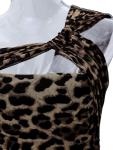 One Shoulder Leopard Print Bodysuit for Women
