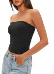 Strapless Black Tube Top with Built-In Bra