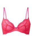 Gossard Women's Superboost Lace Non-Padded Plunge Bra, Red (Rose Red), 34DD