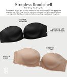 Victoria's Secret Very Sexy Bombshell Strapless Push Up Bra, Adds 2 Cups, Bras for Women, Praline, 34B