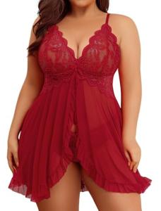 Avidlove Plus Size Sexy Open Front Babydoll