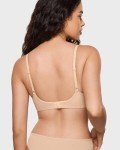 INLYRIC Women's Inbarely Plus Balconette Bra - Lightly Padded Underwire Sexy Tshirt Demi Bras Supportive Beige 36C