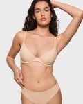 INLYRIC Women's Inbarely Plus Balconette Bra - Lightly Padded Underwire Sexy Tshirt Demi Bras Supportive Beige 36C