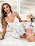 Mixxmix Women's White Babydoll Lingerie Set XL