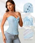 Azure Blue Lace Up Corset Top - Size S