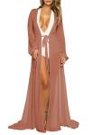 Pink Queen Women's Long Sleeve Sexy Swim Cover-Up