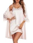 Satin Lace Cami Nightwear Set with Robe