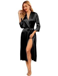 Ekouaer Long Satin Silk Bridesmaid Robe