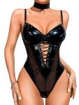 Kaei&Shi Fishnet Corset Bodysuit for Women