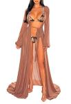 Pink Queen Women's Long Sleeve Sexy Swim Cover-Up