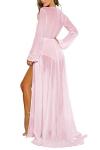Sovoyontee Sexy Pink Mesh Beach Cover-Up Dress