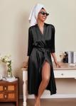Ekouaer Long Satin Silk Bridesmaid Robe