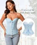 Azure Blue Lace Up Corset Top - Size S