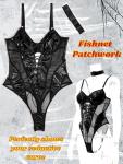 Kaei&Shi Fishnet Corset Bodysuit for Women