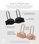 Victoria's Secret Very Sexy Strapless Push Up Bra, Bras for Women, VS White, 32B