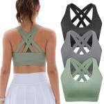 High Support Sports Bras for Active Women - 3 Pack