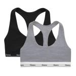 Hanes Women's Racerback Bralette 2-Pack - Black & Gray