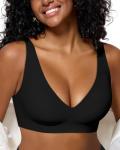 Deep V Wireless Push-Up Bra in Black 36D