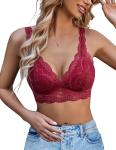 Avidlove Red Lace Wireless Triangle Bralette
