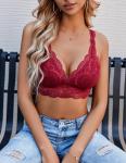 Avidlove Red Lace Wireless Triangle Bralette