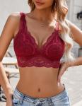 Avidlove Red Lace Wireless Triangle Bralette