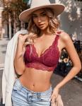 Avidlove Red Lace Wireless Triangle Bralette