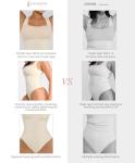 FeelinGirl Body Suits for Womens Tummy Control Bodysuit Square Neck Compression Bodysuit Thong Shapewear Bodysuit White XL/XXL