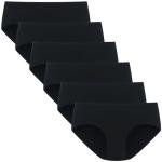 POPKOK Womens Underwear Cotton Hipster Panties Low Rise Briefs 6 Pack(Medium, Black)