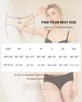 POPKOK Womens Underwear Cotton Hipster Panties Low Rise Briefs 6 Pack(Medium, Black)