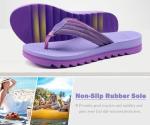 COFACE Womens Arch Support Flip Flops Yoga Mat Memory Foam Comfortable Thick Cushion Walking Thong Sandals Ladies Slip On Summer Beach Pool Orthotic Recovery Plantar Fasciitis Slippers Purple Size 8