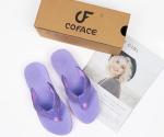COFACE Womens Arch Support Flip Flops Yoga Mat Memory Foam Comfortable Thick Cushion Walking Thong Sandals Ladies Slip On Summer Beach Pool Orthotic Recovery Plantar Fasciitis Slippers Purple Size 8
