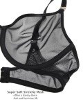 INLYRIC Women's Cosnufy Sheer Bra Unlined Plunge Underwired Mesh Demi See Through Sexy Bras Black 34E