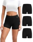 INNERSY Period Boxer for Women High Waisted Leak Proof Postpartm Menstrual Mesh BoyShorts Panties Underwear 3-Pack (Black, Large)