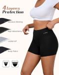 INNERSY Period Boxer for Women High Waisted Leak Proof Postpartm Menstrual Mesh BoyShorts Panties Underwear 3-Pack (Black, Large)