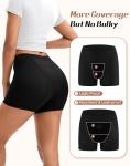 INNERSY Period Boxer for Women High Waisted Leak Proof Postpartm Menstrual Mesh BoyShorts Panties Underwear 3-Pack (Black, Large)