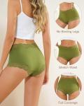 LEVAO Boy Shorts Underwear for Women Lace Full Coverage Boxer Briefs Panties 5 Pack S-XL