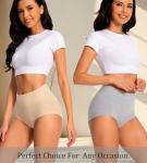 dmuveo Womens Cotton High Waisted Underwear Tummy Control Full Coverage Postpartum Ladies Panties C Section Soft Briefs 5 Pack Plus Size 7, Large