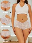 ALL OF SHE Sexy Underwear Panties for Women Cheeky V Waist Lace Boyshorts Plus Size Underwear Women 5 Pack