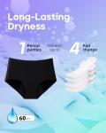Dtuomo Period Underwear for Women Heavy Flow, Absorbency LeakProof Postpartum Underwear Period Panties Women Menstrual Briefs