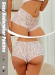ALL OF SHE Sexy Underwear Panties for Women Cheeky V Waist Lace Boyshorts Plus Size Underwear Women 5 Pack