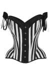 Daisy Corsets Striped Corset Tops with Straps. Lingerie, Costume, Burlesque, and Plus Size Boned Cincher - Zip and Lacing