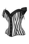 Daisy Corsets Striped Corset Tops with Straps. Lingerie, Costume, Burlesque, and Plus Size Boned Cincher - Zip and Lacing